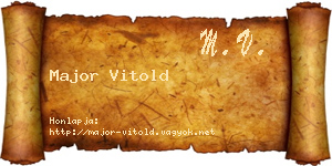Major Vitold névjegykártya